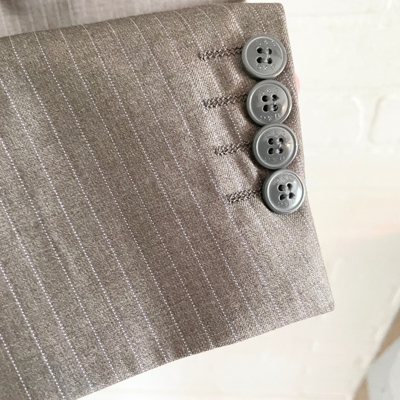Dolce&Gabbana Men’s Blazer Pinstripe 2 buttons Wool Silk Gray Taupe Sz 58 - Picture 9 of 12
